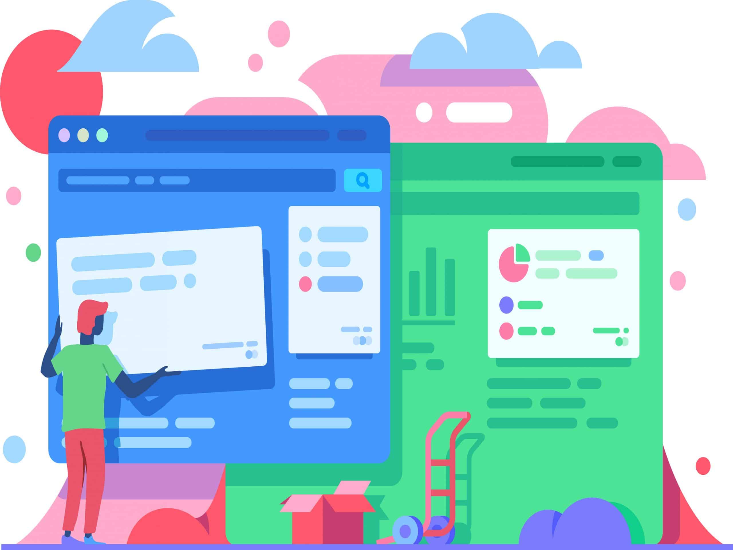 Progress of web design work
